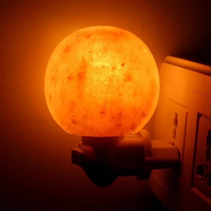 Lampe ronde à sel blanche chaude
