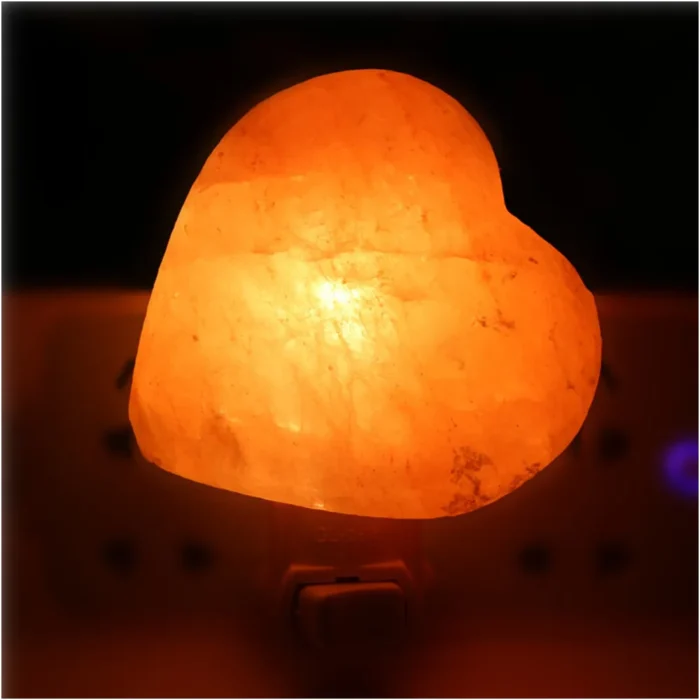 Lampe à sel blanche en cœur