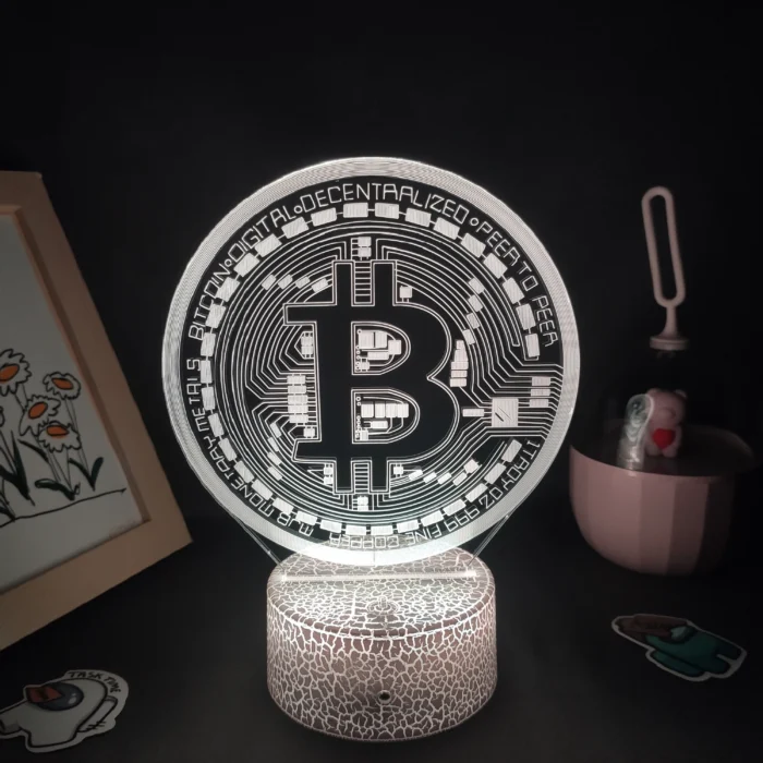 Lampe 3d Bitcoin RVB