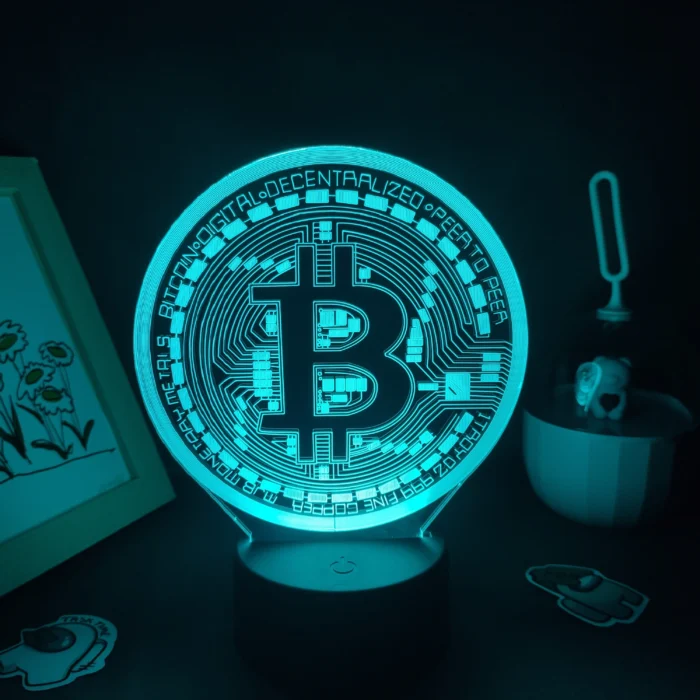 Lampe 3d Bitcoin RVB