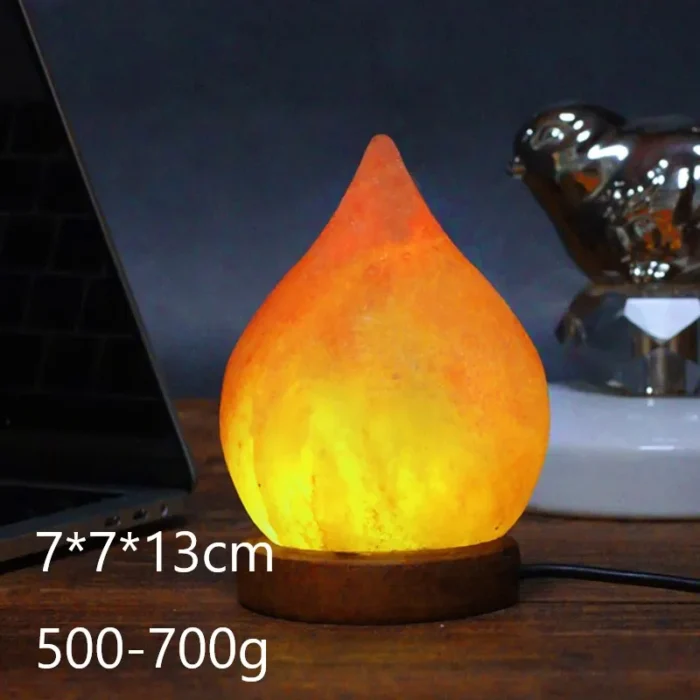 Lampe en Pierre de Sel forme flamme de feu