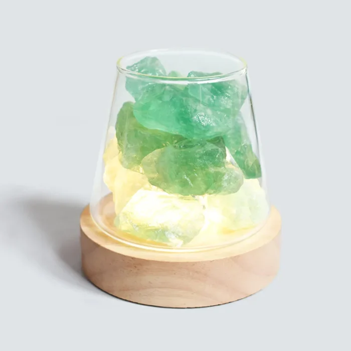 Lampe veilleuse de table en sel naturel