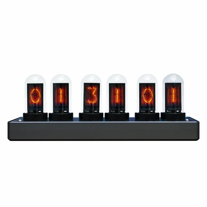 Horloge Nixie numérique en métal avec ornements rétroéclairage