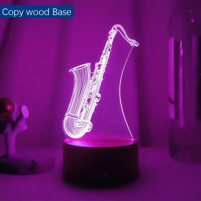 Lampe 3d saxophone moderne