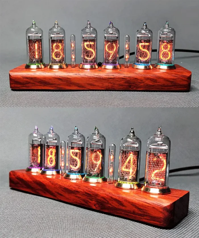 Horloge Nixie personnalisée à 6 tubes lumineux