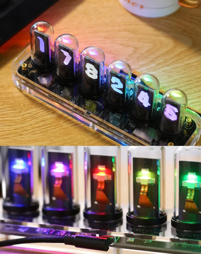 Horloge Nixie intelligent en verre transparent – Image 9