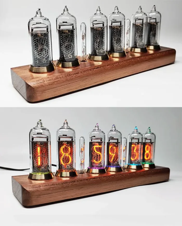 Horloge Nixie personnalisée à 6 tubes lumineux