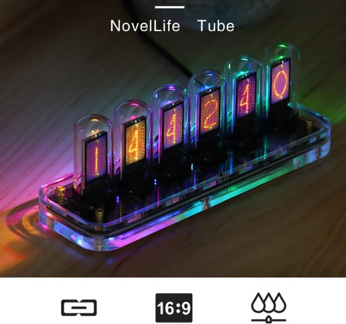 Horloge Nixie intelligent en verre transparent – Image 7