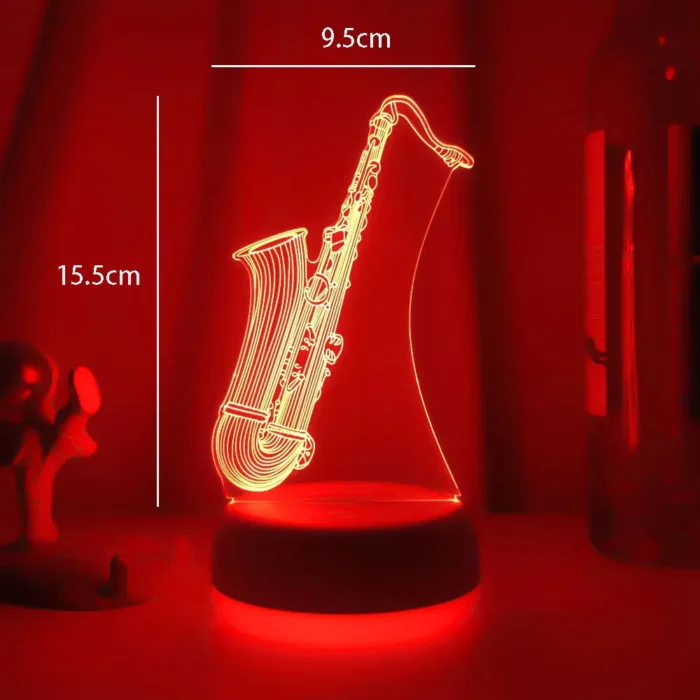 Lampe 3d saxophone moderne