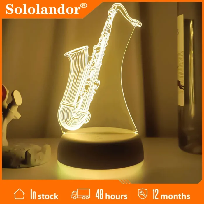 Lampe 3d saxophone moderne