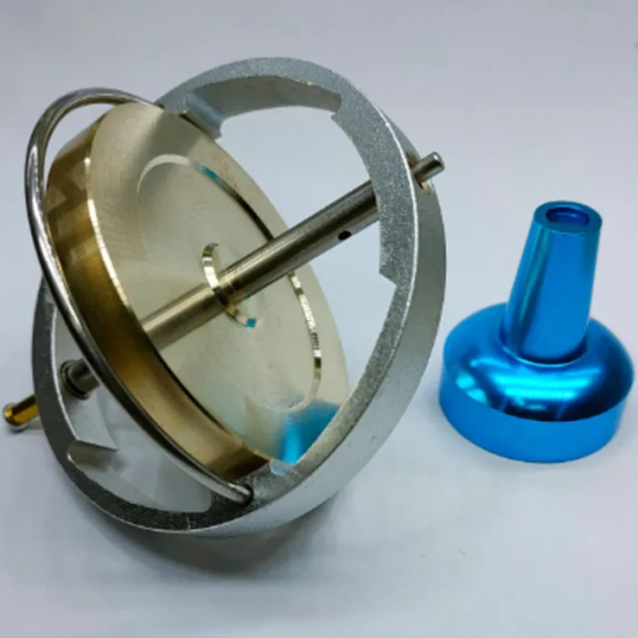 Gyroscope Sphérique avec base en aluminium bleu oxydé