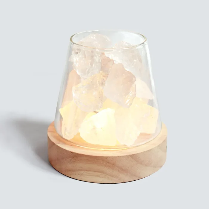 Lampe veilleuse de table en sel naturel