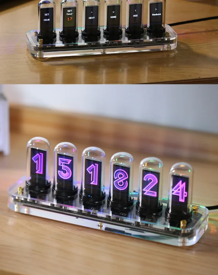 Horloge Nixie intelligent en verre transparent – Image 11
