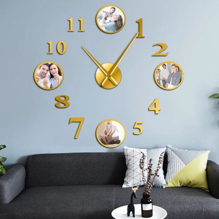 Horloge murale personnalisée avec cadre photo