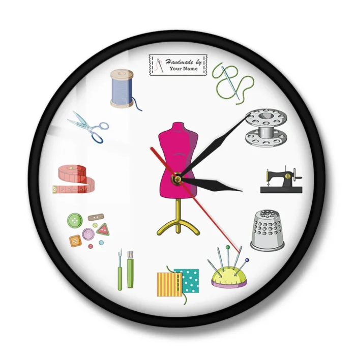 Horloge murale moderne pour couturière