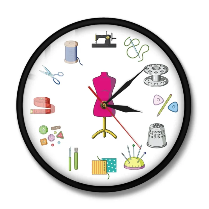 Horloge murale moderne pour couturière