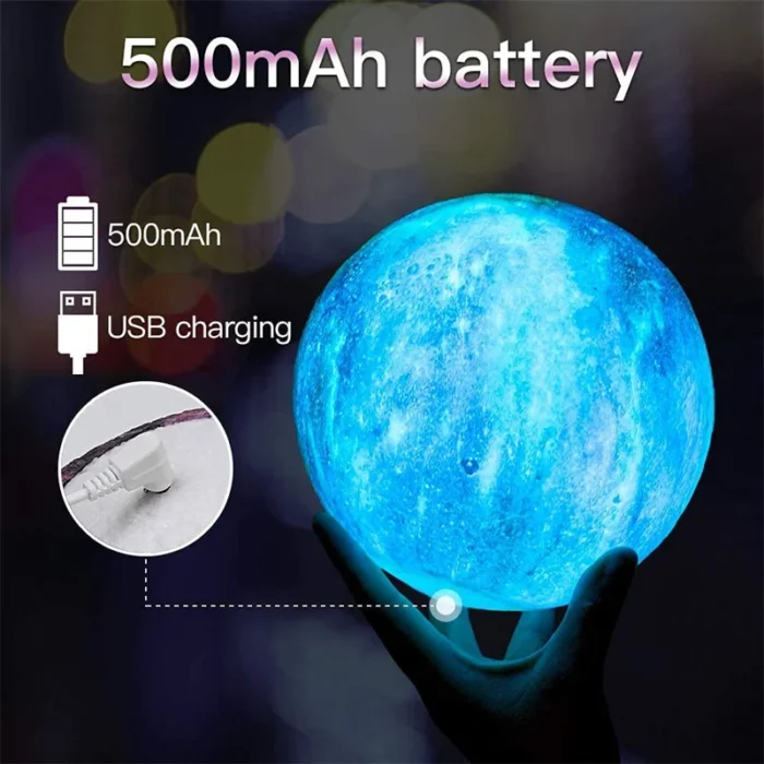 Lampe LED en forme de lune avec télécommande