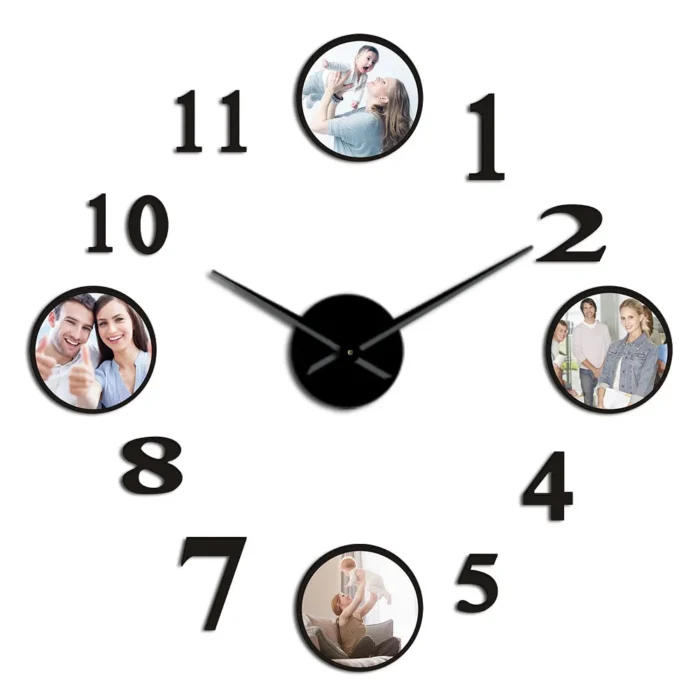 Horloge murale personnalisée avec cadre photo