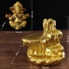 Brûleur d'encens à reflux doré avec statues de Ganesha – Image 6