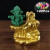 Brûleur d'encens à reflux doré avec statues de Ganesha – Image 9