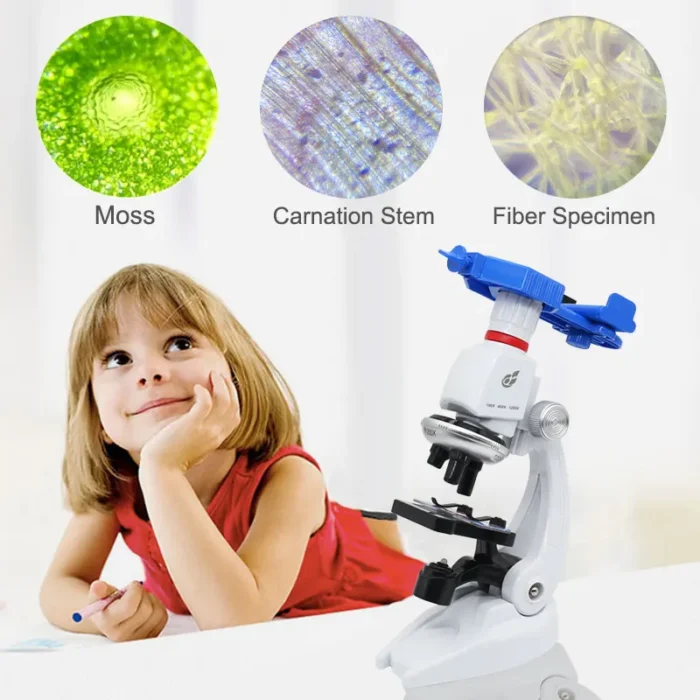 Microscope biologique éclairé 1200x pour enfants