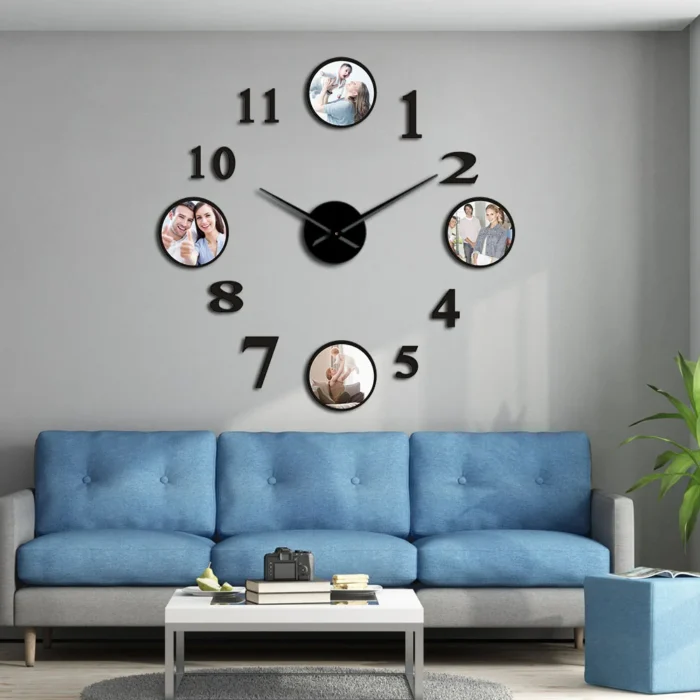 Horloge murale personnalisée avec cadre photo