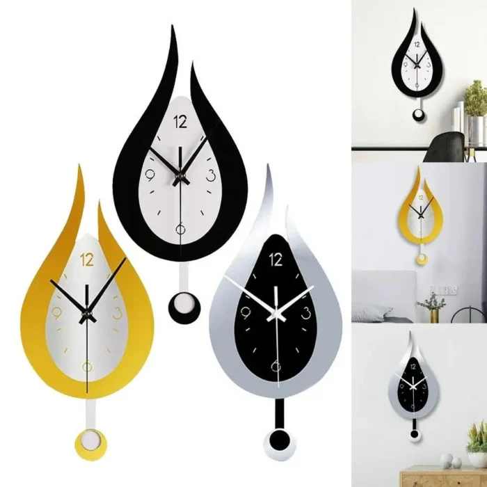 Horloge murale originale en forme de goutte d'eau