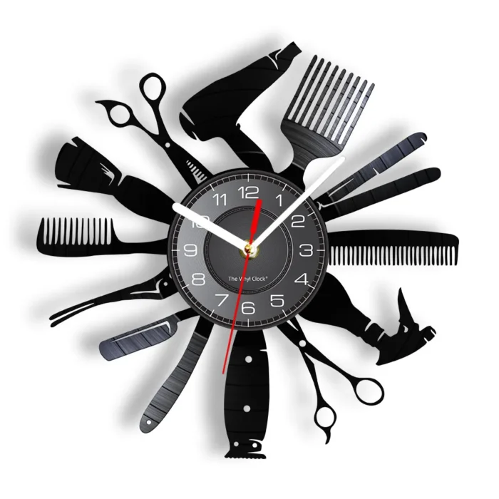 Horloge murale originale pour salon de coiffure