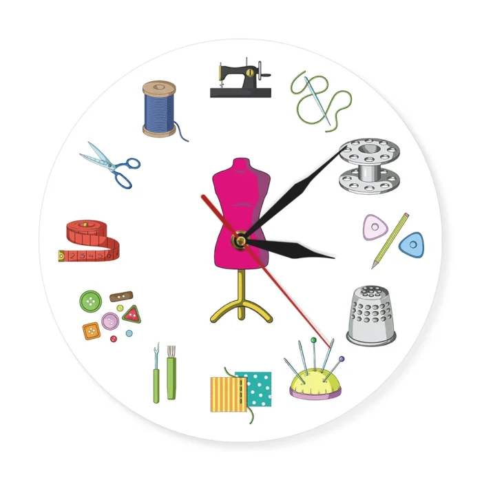 Horloge murale moderne pour couturière