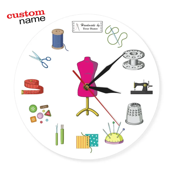 Horloge murale moderne pour couturière