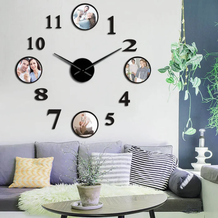 Horloge murale personnalisée avec cadre photo