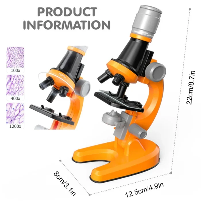 Microscope enfant jouet scientifique 40X-1200X 