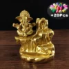 Brûleur d'encens à reflux doré avec statues de Ganesha – Image 7