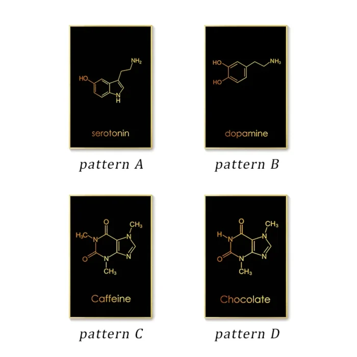 Poster moléculaire de sérotonine et dopamine