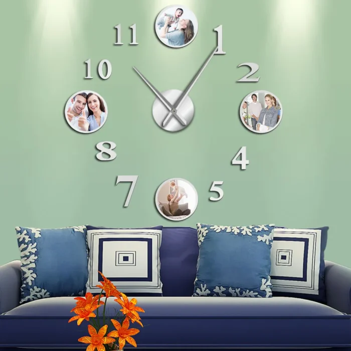 Horloge murale personnalisée avec cadre photo