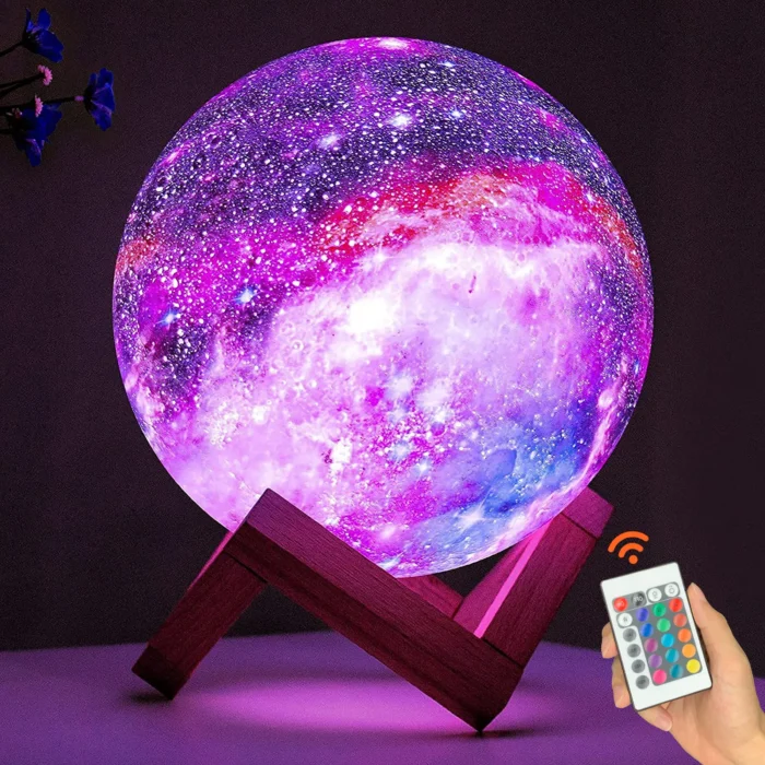 Lampe LED en forme de lune avec télécommande