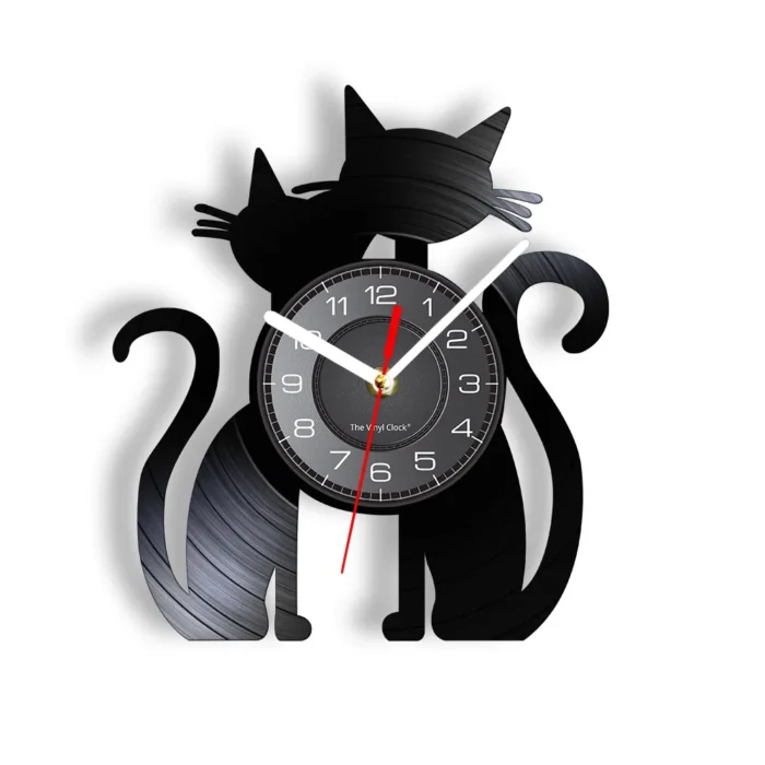 Horloge murale originale chaton noir