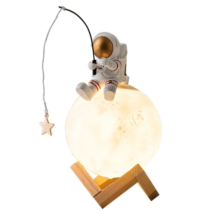 Lampe veilleuse astronaute base en bois