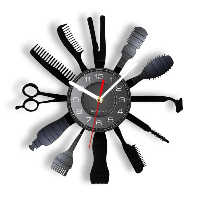 Horloge murale originale pour salon de coiffure