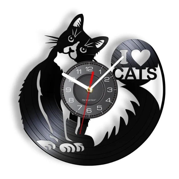 Horloge murale originale chaton noir