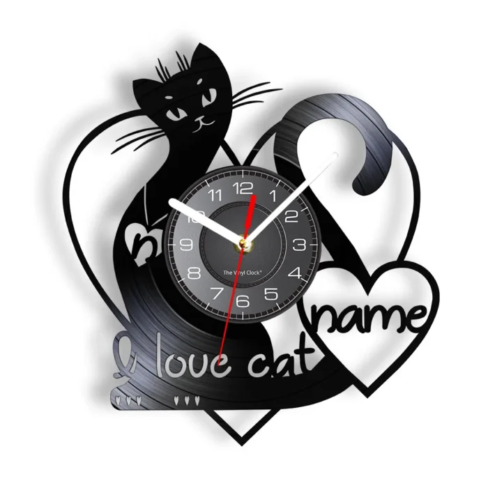 Horloge murale originale chaton noir