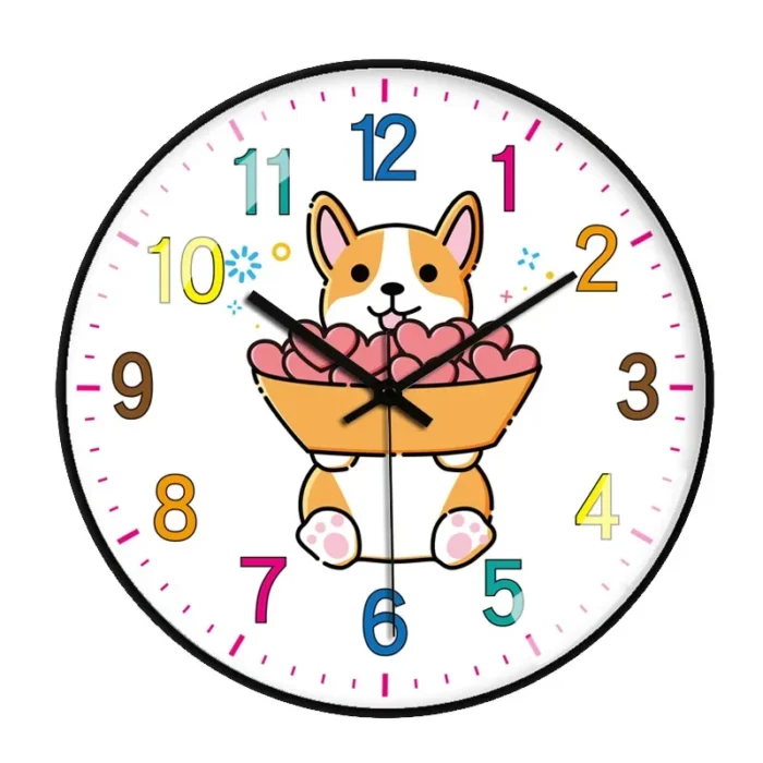 Horloge murale d'animaux de dessin animé