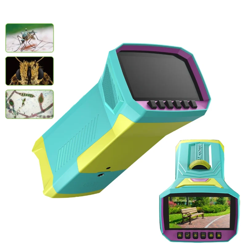 Dvkptbk Éducation Précoce Science Biologique HD 100X 400X 1200X Jouet Microscope Équipement Expérimental pour Enfants École Primaire