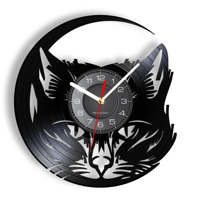 Horloge murale originale chaton noir