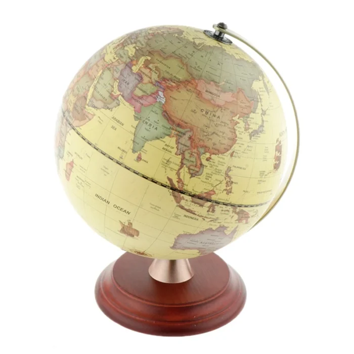 Globe terrestre en bois avec lumière LED