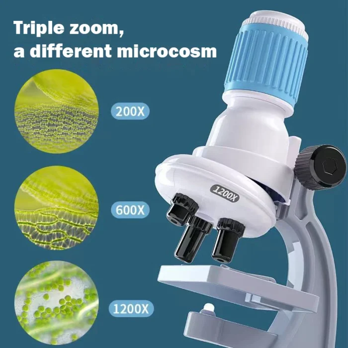 Kit de microscope enfant avec objectif Hd et triple zoom