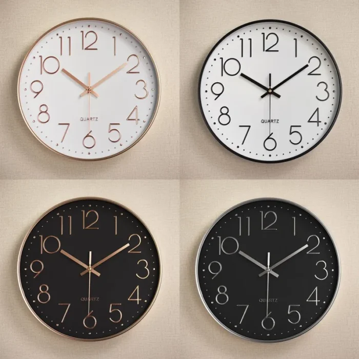 Horloge murale décorative avec couvercle en verre