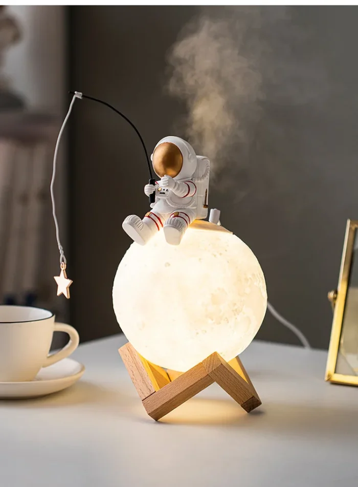 Lampe veilleuse astronaute base en bois