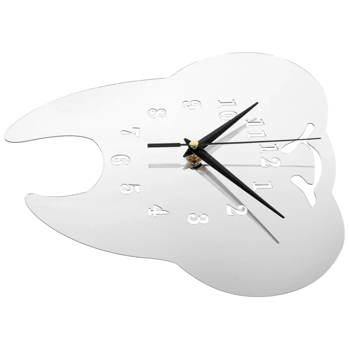 Horloge murale miroir en forme de dent