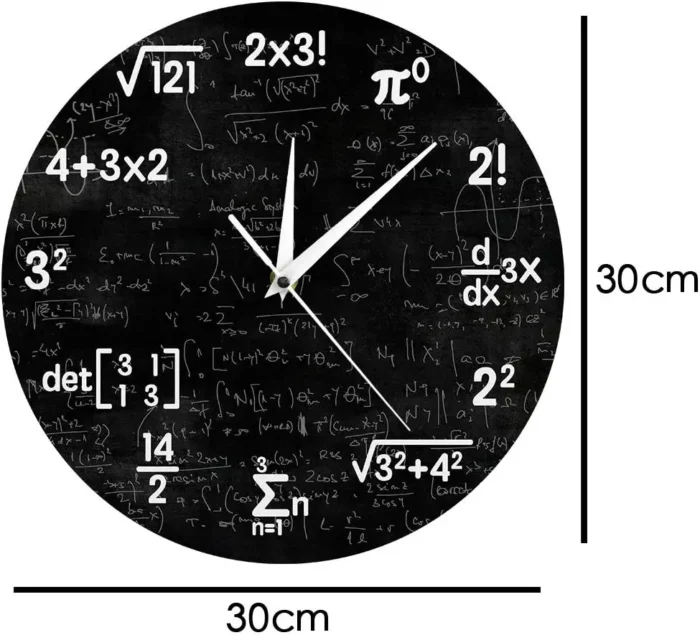 Horloge murale d'équations mathématiques